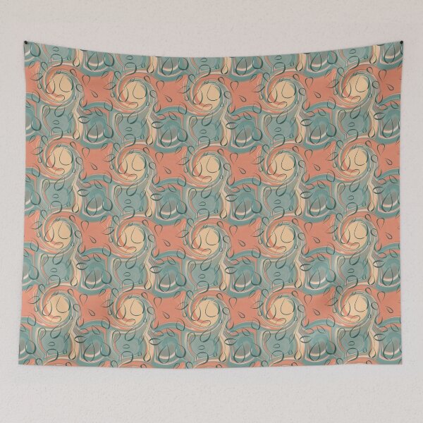 Item preview, Peach & Sage Groovy Swirls designed and sold by DesignsByJaycee.