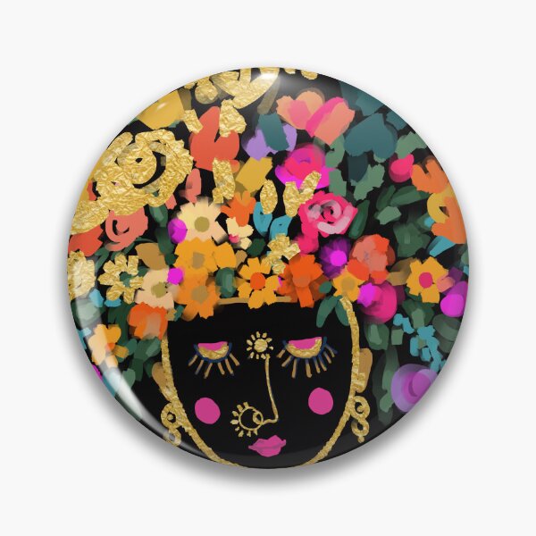 Item preview, Sun Goddess - women face with colourful flower crown  designed and sold by Urvashi Patel.