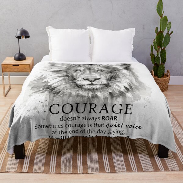 Item preview, Courage Quote Lion Motivational Watercolor designed and sold by Olga Shvartsur.