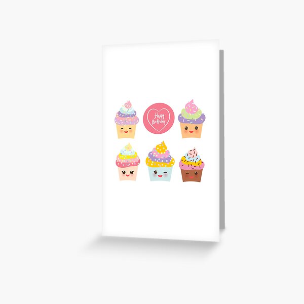 Yummy cupcakes bithday Greeting Card