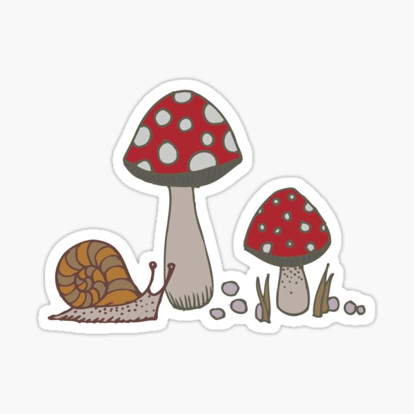 Forest Floor - fun fungus pattern by Cecca Designs Sticker