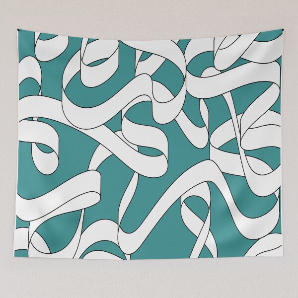 Item preview,  Abstract and minimalist entangled turquoise ribbon #62 designed and sold by Cocolorr.
