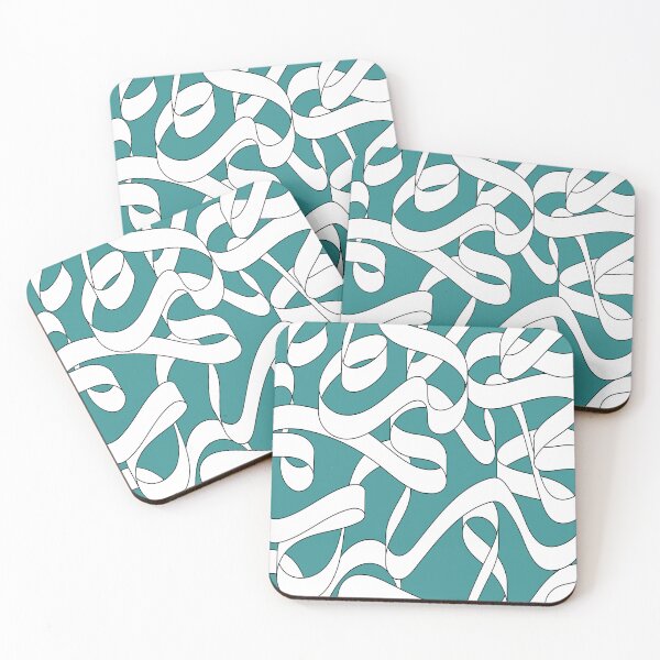 Item preview,  Abstract and minimalist entangled turquoise ribbon #62 designed and sold by Cocolorr.