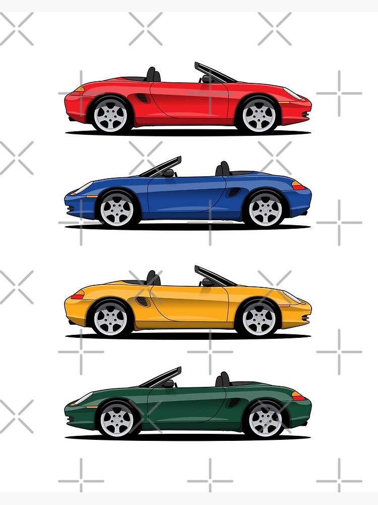 Porsche 986 Boxster Color Stack Classic Illustration
