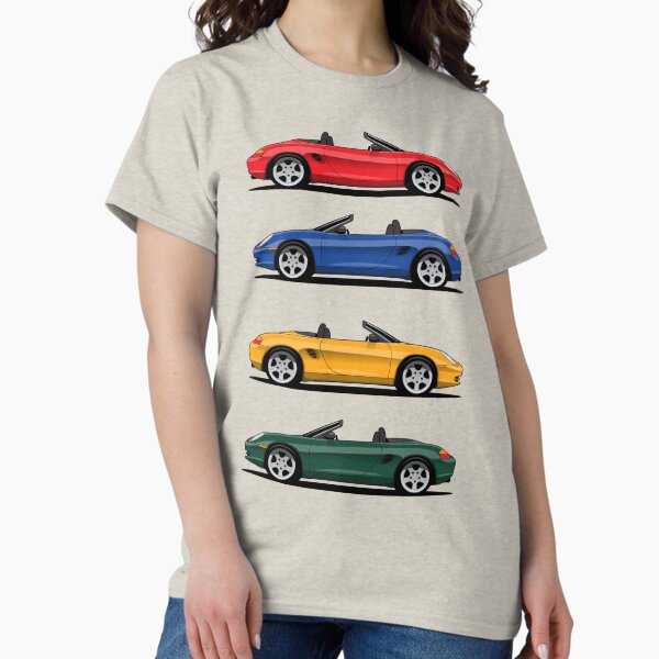 Aperçu de l'œuvre Illustration classique de la pile de couleurs de la Porsche 986 Boxster créée et vendue par blackdogshop.