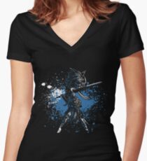 Wolf charm Women's Fitted V-Neck T-Shirt