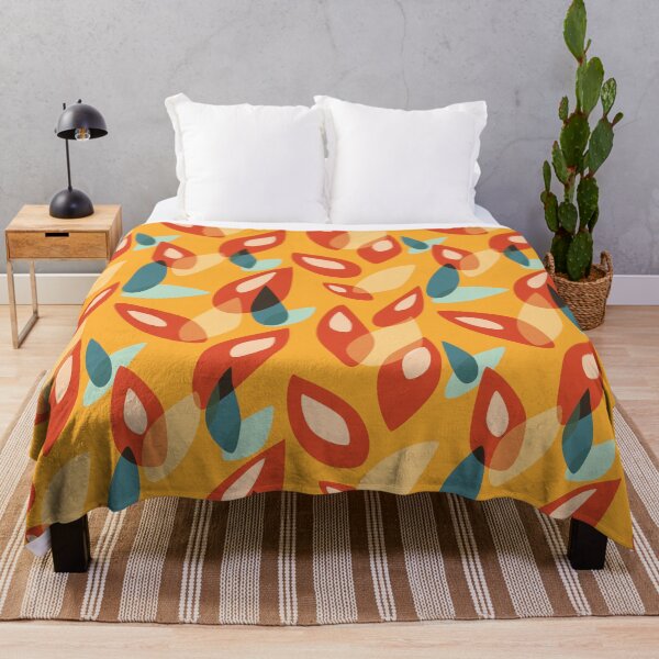 Item preview, Orange Blue Yellow Geometric Autumn Leaves Pattern designed and sold by Boriana Giormova.