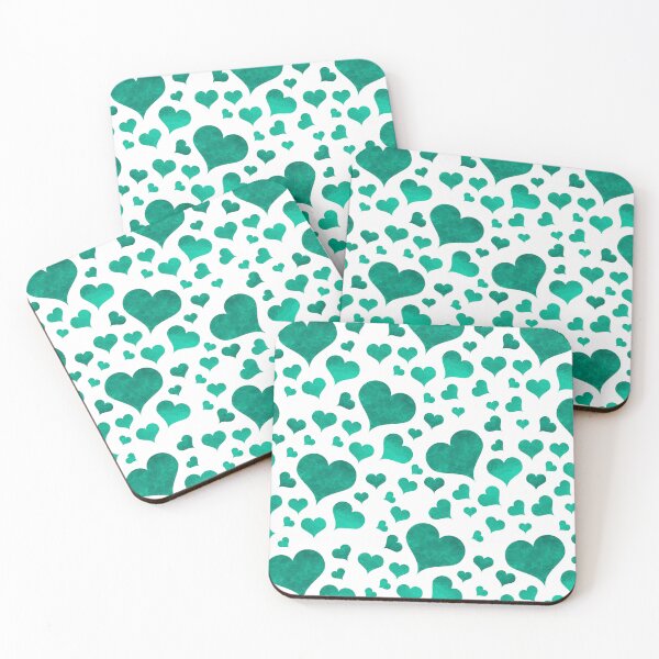 Item preview, Teal Heart Pattern - Turquoise Valentine's Day Heart Pattern designed and sold by gjsart.