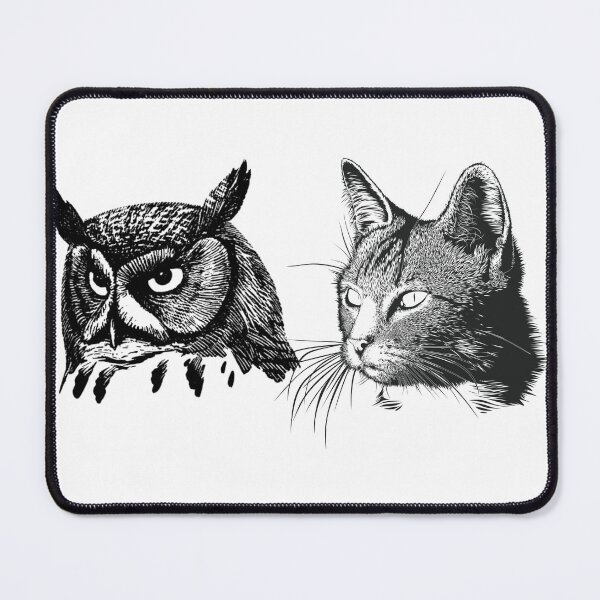 Item preview, a cat and an owl designed and sold by Amadej.