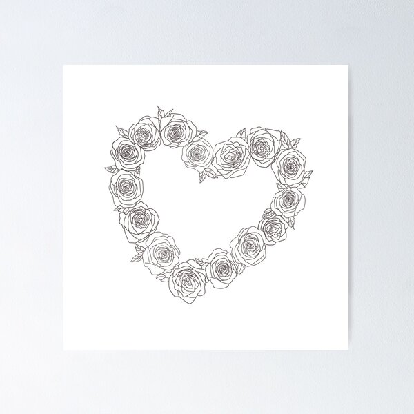 Item preview, Black Rose filled heart designed and sold by Tasha-design.