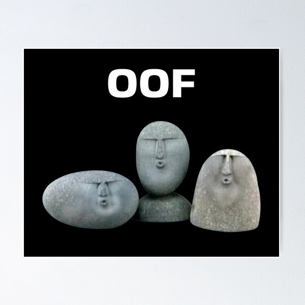 Moai Rock Meme Poster for Sale by azerbera