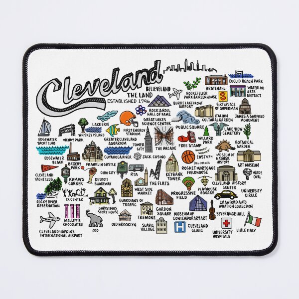 Item preview, Cleveland Ohio Map Art designed and sold by fiberandgloss.