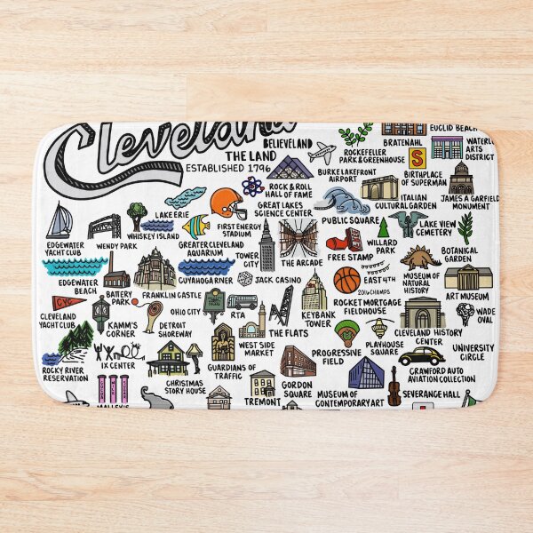 Item preview, Cleveland Ohio Map Art designed and sold by fiberandgloss.