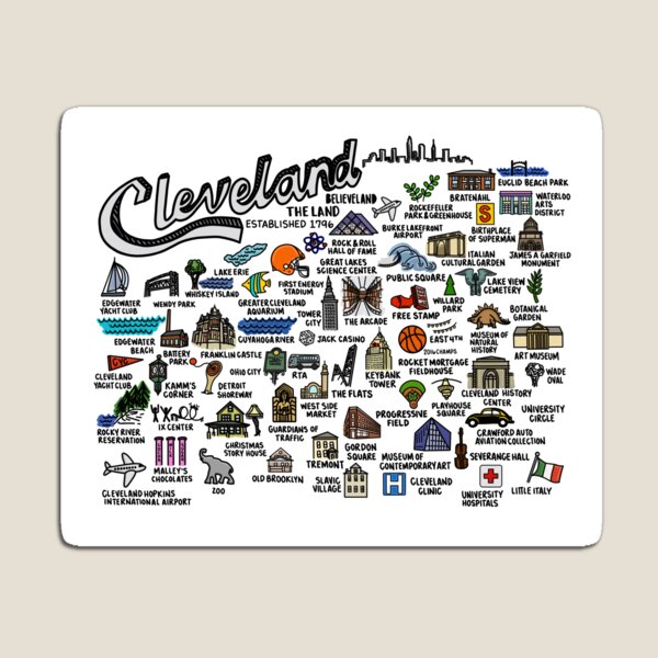 Item preview, Cleveland Ohio Map Art designed and sold by fiberandgloss.