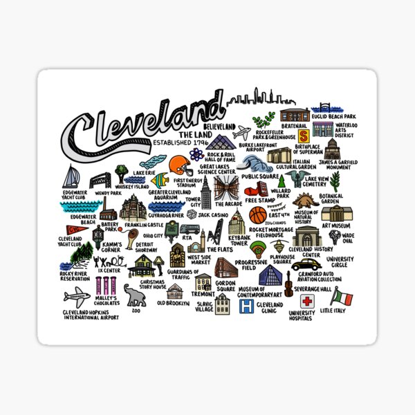 Item preview, Cleveland Ohio Map Art designed and sold by fiberandgloss.