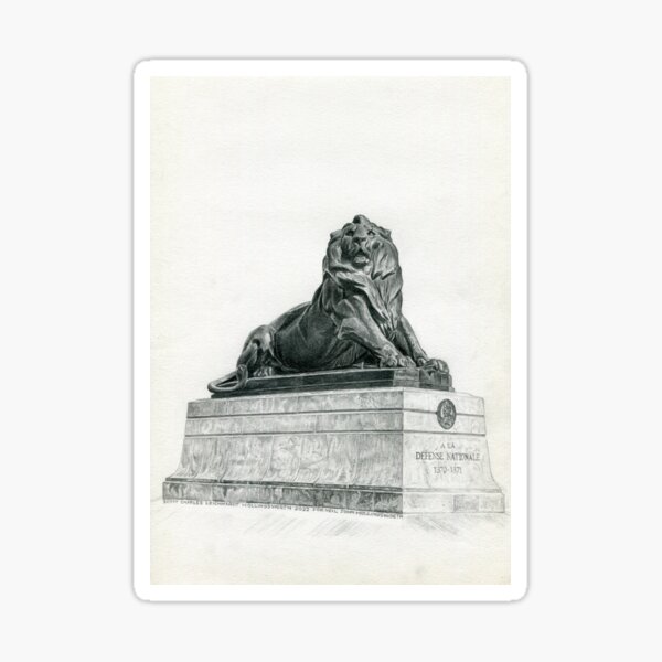 The Lion of Belfort, study in pencil Sticker