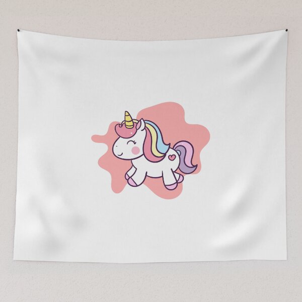 Item preview, Unicorn on pink background designed and sold by akartiwa.
