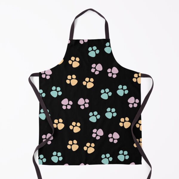 Item preview, Colorful Pet Paws Pattern On Black Background designed and sold by TheCatmeow2000.