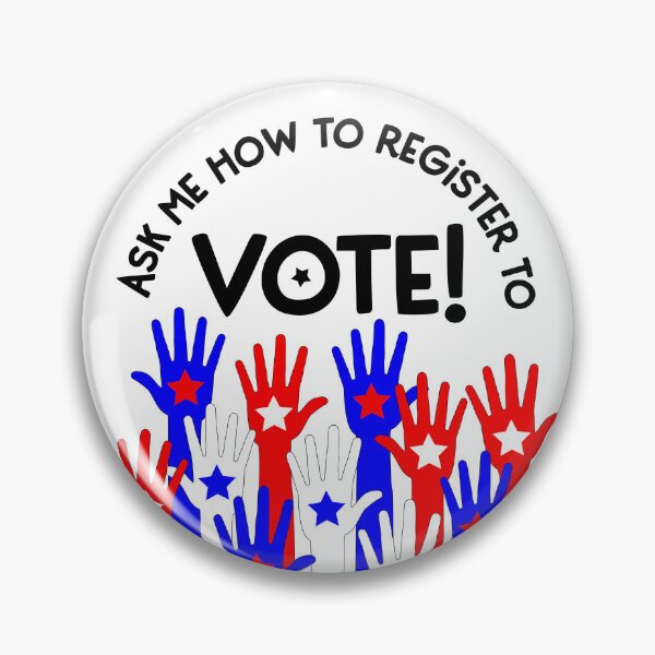 Item preview, Ask Me How to Register to Vote red blue designed and sold by JoyfulJen.