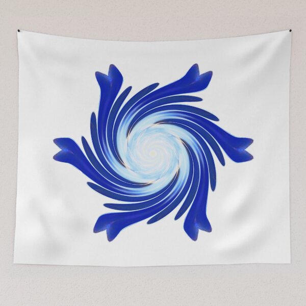 Item preview, Navy blue abstract pattern with light blue centre designed and sold by Rozzzita7.