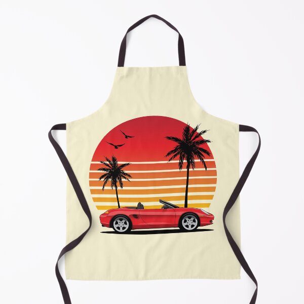 Item preview, Porsche 986 Boxster classic sunset beach illustration red designed and sold by blackdogshop.