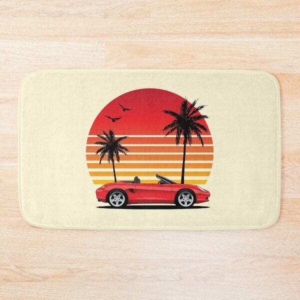 Item preview, Porsche 986 Boxster classic sunset beach illustration red designed and sold by blackdogshop.