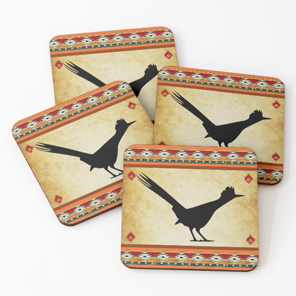 Item preview, Roadrunner Tribal Pattern In Terracotta And Blues    designed and sold by handsoftime2020.
