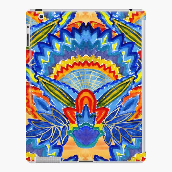 Hand-Painted Abstract Botanical Pattern Brilliant Blue Orange iPad Snap Case