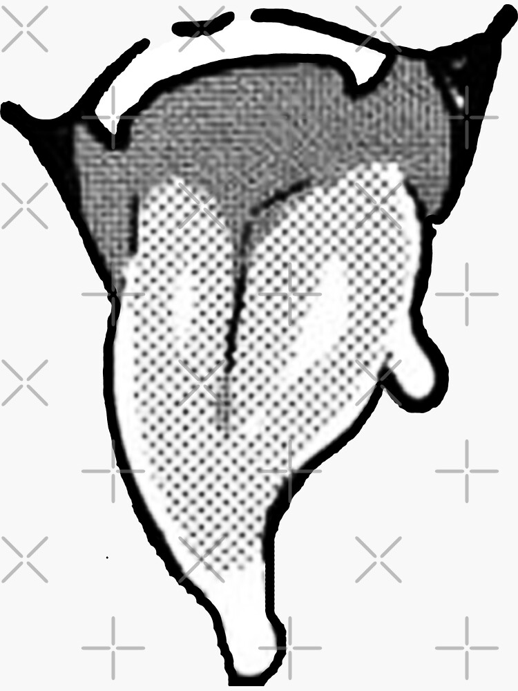 ahegao mouth hentai anime Sticker for Sale by Mitsuoo