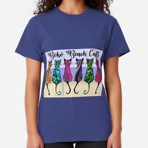 Boho Beach Cats Classic T-Shirt