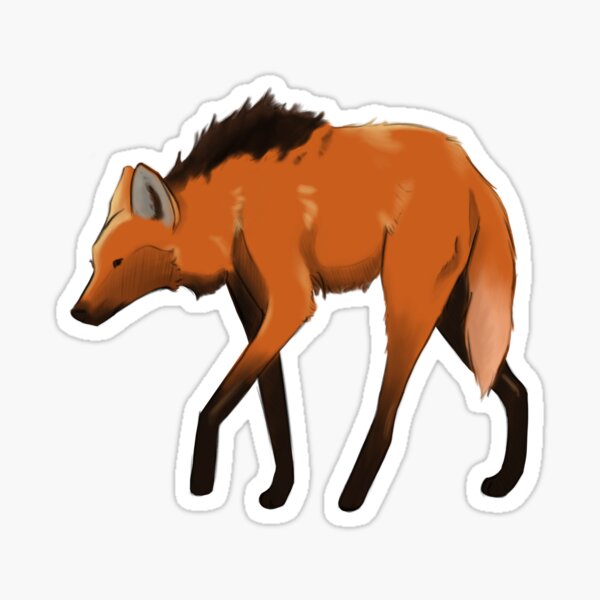 "Maned Wolf" Sticker for Sale by ninasafranski Redbubble