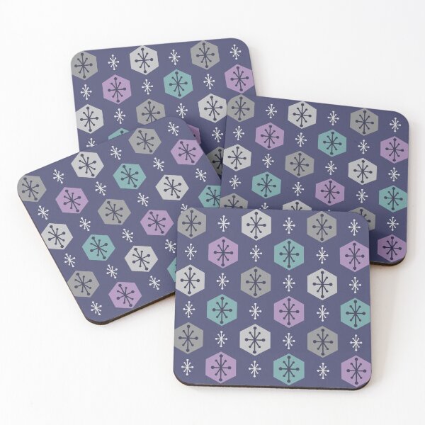 Item preview, Retro Christmas Snowflakes Purple Multicolored designed and sold by thepixelgarden.