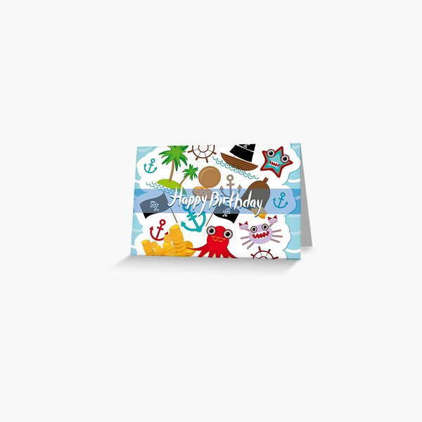 Happy Birthday Card pirate Greeting Card