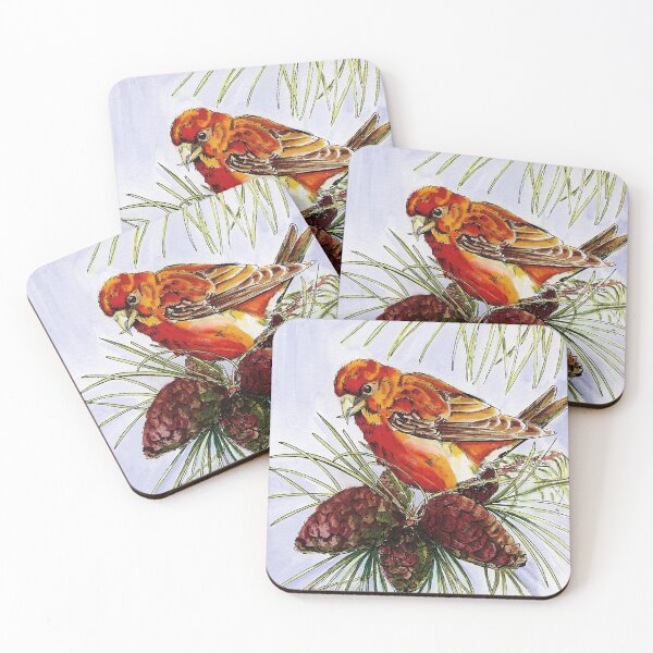 Item preview, Crossbill With Pinecones designed and sold by JulieSpriddle.