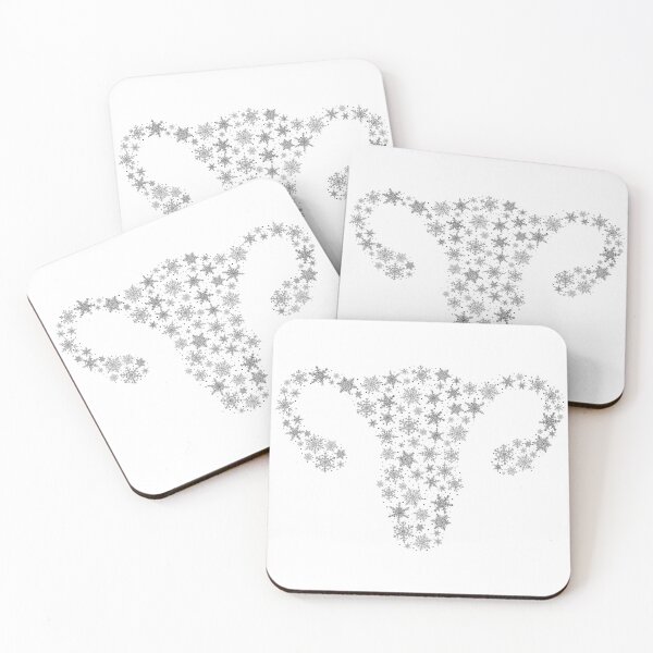 Item preview, SNOWFLAKES UTERUS | UTERUS GRAPHIC WINTER SNOWFLAKES designed and sold by Festive Feminist.