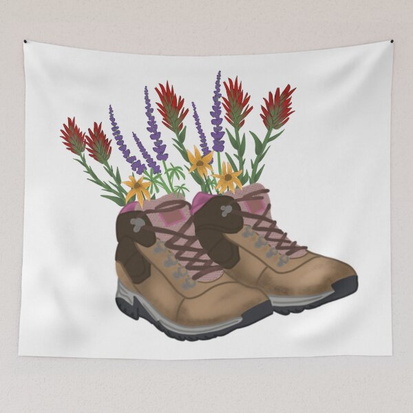 Item preview, Hiking Boots with Wildflowers designed and sold by Rosa-Burch.