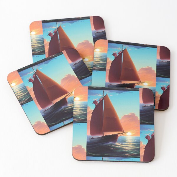 Item preview, OUTWARD BOUND FISHING SAILBOAT AT SUNRISE designed and sold by sailorsam1805.