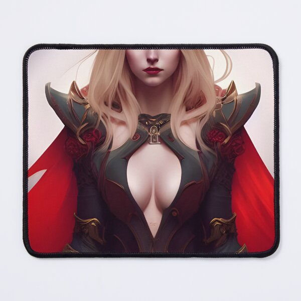 Item preview, Beautiful Blonde Vampire Warrior Knight Red Armor Seductress Dark Artwork designed and sold by Eliteijr.