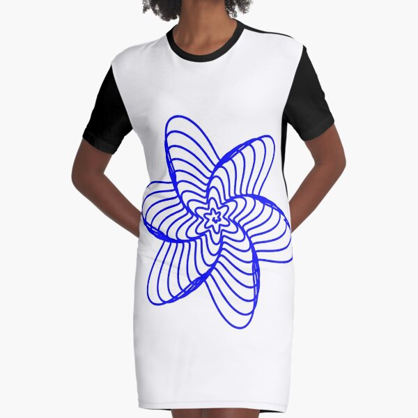 Spiral Blue Rose #Spiral #Blue #Rose #BlueRose Graphic T-Shirt Dress