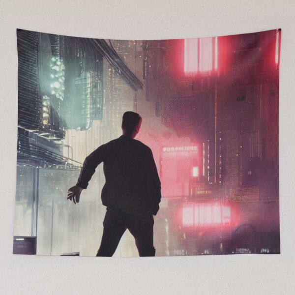 Item preview, Man in a Cyberpunk City designed and sold by Zestpond.