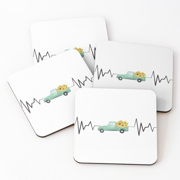 Item preview, Cottagecore Watercolor Vintage Car Heartbeat Pulse Heart Line ECG designed and sold by moderncrazeshop.