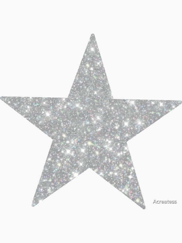 “Silver glitter star” Sticker for Sale by Acreatess | Redbubble