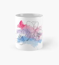 Watercolour and Lineart Flower - Bi Flag Colours Mug