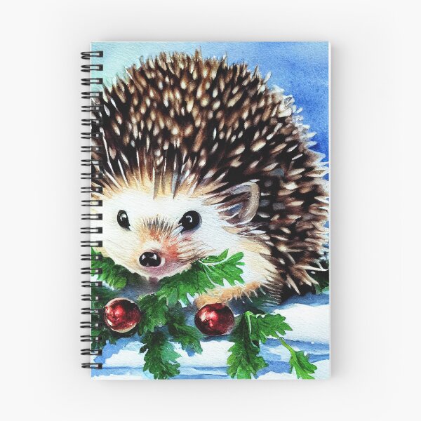 Aperçu de l'œuvre Un hérisson de Noël tient Holly créée et vendue par Mika Hutton.