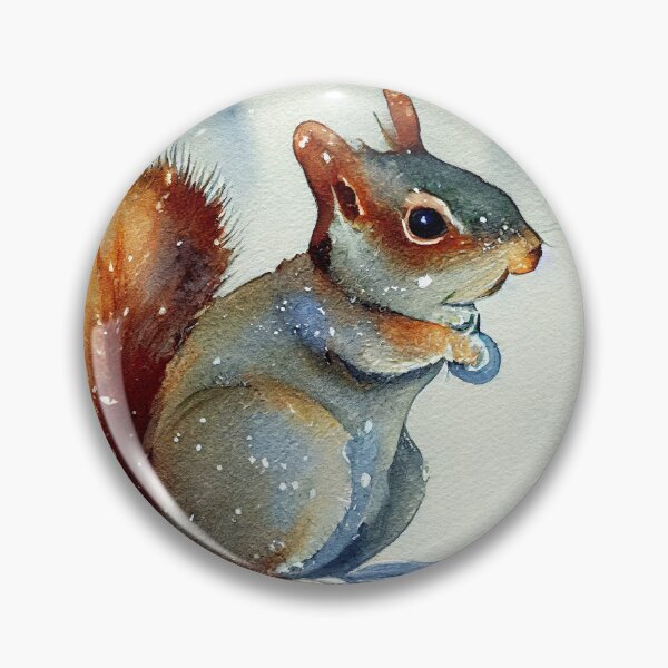 Item preview, A Christmas Squirrel Contemplates the Decorated Tree designed and sold by Mika Hutton.