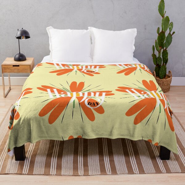 Item preview, Happy Day Orange Groovy Flower for retro lovers, and cool and happy people on yellow designed and sold by tranquilbeach.