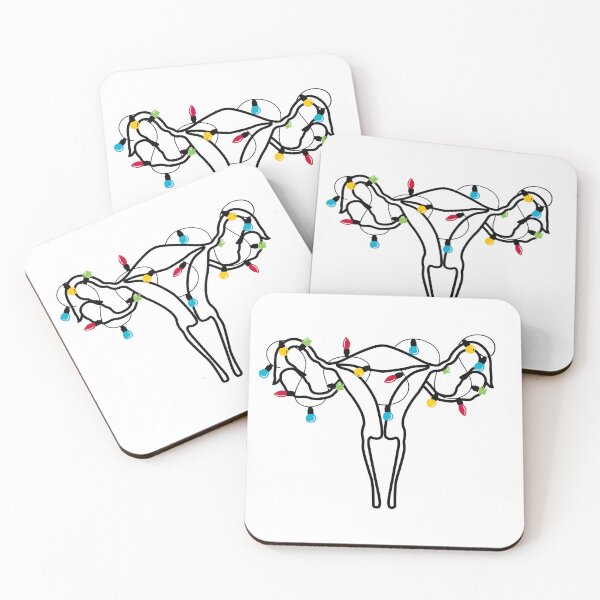 Item preview, CHRISTMAS UTERUS | UTERUS W/ XMAS LIGHTS designed and sold by Festive Feminist.