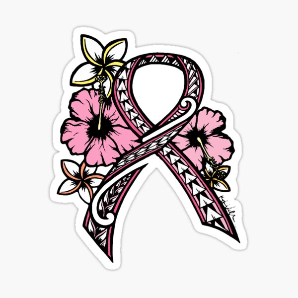 Polynesian Breast Cancer Awareness Sticker -  UK