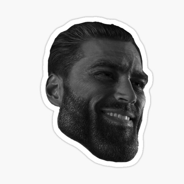 chad meme face \ chad face approving \ affirmative chad | Sticker