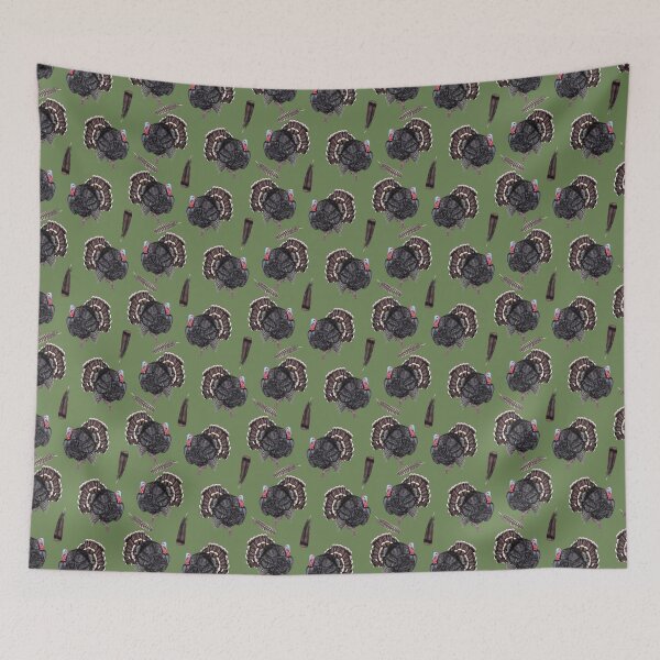 Item preview, Turkeys and Feathers - Light Green designed and sold by HB Loves Crafts.